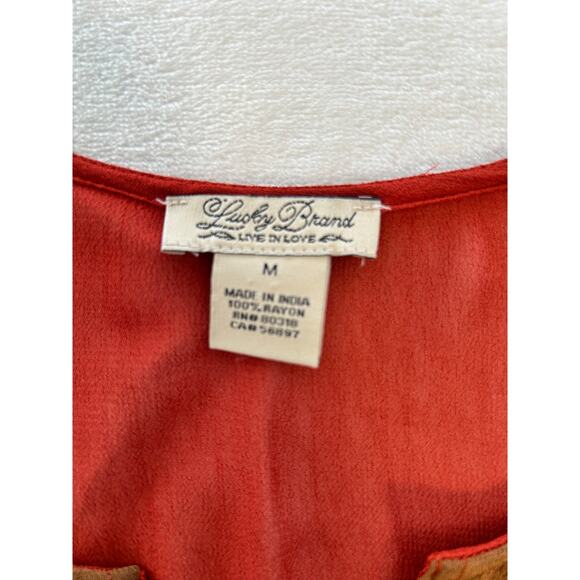 Lucky Brand Women's Beaded Tunic Orange Size Medium - Picture 6 of 10